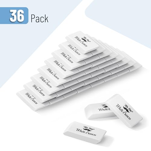 Image of Mr. Pen- White Pencil Eraser, 36 Pack | Large Latex Free Block Erasers Bulk for School, Office, Art Sketching, Homework, Exams, Clean Smudge-Free Correction