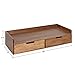 Kate and Laurel Kitt Modern Floating Shelf with Drawers, 28 x 12 x 6.5 inches, Rustic Brown, Chic Floating Storage Console Table or Desk for Wall