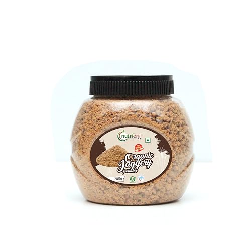 Image of Nutriorg Organic Jaggery Powder 1.4Kg (Pack of 6 * 700g) | Certified Organic Gud | Unrefined & Chemical-Free Natural Sweetener| No Preservatives | Premium Sugarcane Jaggery Powder