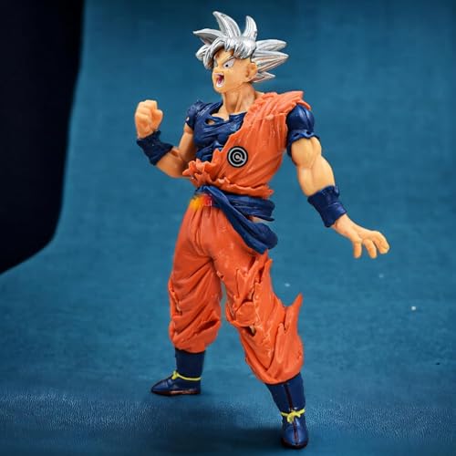 Image of Blue Aura Goku Action Figure Height-15cm Anime Figures | Goku Silver Hair 15cm