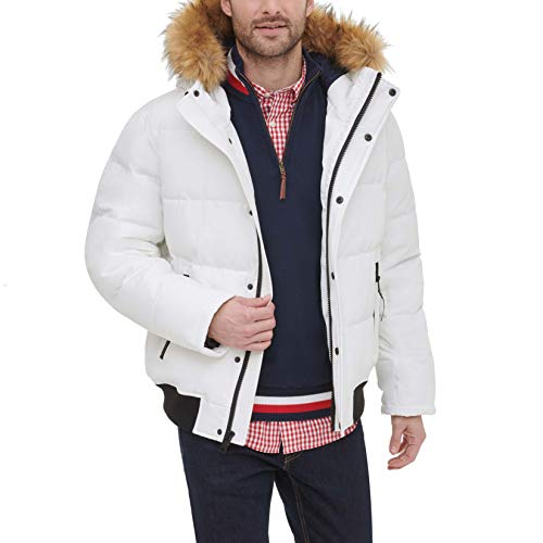 Image of Tommy Hilfiger Men's Arctic Cloth Quilted Snorkel Bomber Jacket (Standard and Big & Tall)