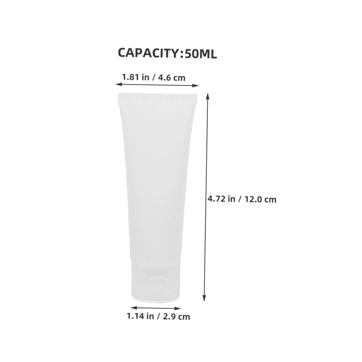 Gatuida Contenitori da Viaggio Refillabili 50 Pezzi 50ml Pp Pe Bianco | Articoli da Toilette e Dentifricio, Uso Quotidiano e Viaggio, Tubi Flessibili con Tappo a Ribalta