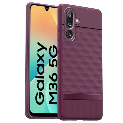 Image of amazon basics TPU Soft Back Cover for Samsung Galaxy M36 5G | Full Camera Protection | Flexible Shockproof Back Case for Samsung Galaxy M36 5G (Purple)