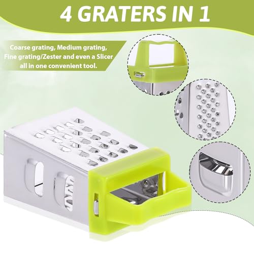 Hadnves 8 Pcs Small Garlic Box Graters Mini Cheese Grater Stainless Steel Food Shredder Spices Gadget with 4 Sides Professional Safe Zester for Lemon Chocolate Vegetable Potatoes Kitchen - Thumbnail 3