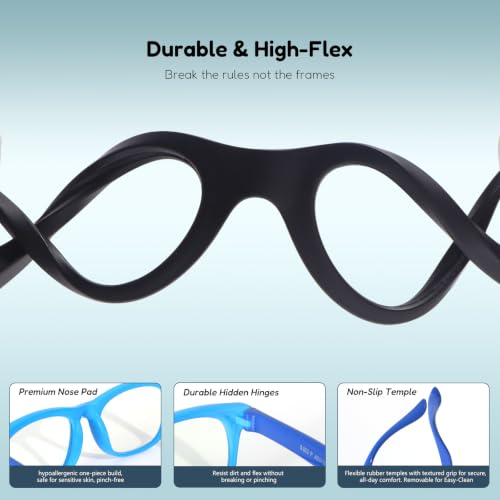 Image of EYEBUDDY Blue Light Glasses for Kids Boys Girls,Computer Gaming Bluelight Glasses,Fake Glasses for Ages 2-12