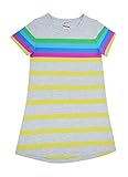 Brix Girls Short Sleeve Cotton Nightgown - Super Soft Comfort Striped Nightshirt 9-10 Years