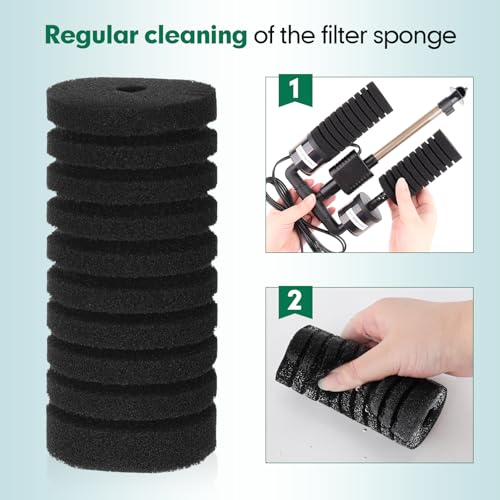 Image of AQQA Replacement Aquarium Filter Sponge 4 Pack