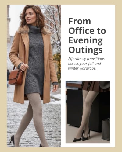 Image of MeMoi Portland Cable Knit Sweater Tights, Warm Opaque Winter Tights