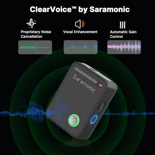 Image of Saramonic Ultra Wireless Lavalier Microphone, 32-Bit Float Recording, Timecode Sync, Noise Cancellation, IPX5 Water Resistance, 984' Range, 130dB SPL, for Cameras, Smartphones, Computers