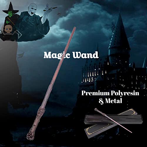 Image of Harry Potter Wizard Wand | Lightweight Polyresin & Metal Magic Wand Attractive Magic Wizard Wands For Harry Potter Fans (Style 2), Black, Kids