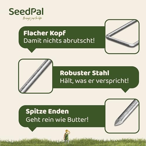 SeedPal Erdanker aus Stahl (50 Stück) - Verzinkt - 150 x 30 mm, Ø 3 mm – Ansicht 3