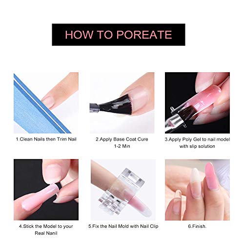 IKAAR Nageldesign-Sets 100 Stück Poly Gel Nagelverlängerungen Kit, Künstliche Nägel Tipps Nagelspitzen Falsche… – Bild 8