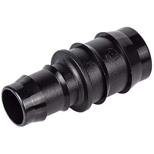 1" to 3/4" Reducing Joiner Pond Pipe Connector for Corrugated Hose, Barbed Step Down Fitting, 25mm to 19mm Hose Adapter