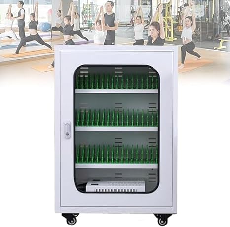 Mobile Charging and Storage Cart for 30 Devices with USB Ports, Wheels, and Combination Lock for Organized Management (50slots)