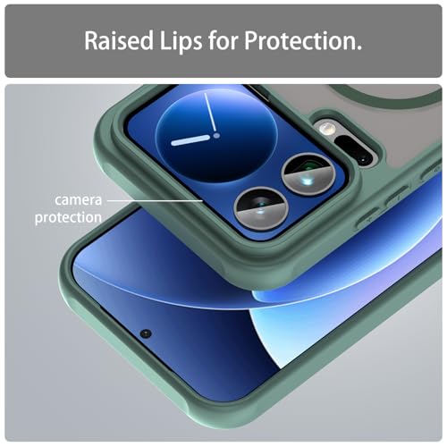 Image of Compatible with Xiaomi 17 Pro Max Case Cover,Compatible with MagSafe,Anti-Fall,Compatible with Xiaomi 17 Pro Max 5G 2509FPN0BC Cell Protective Phone Case Green