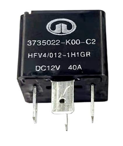 Relais 12V HFV4 012-1H1GR automobile 40A 4 broches pour circuit électrique DC12V (Lot de 10)