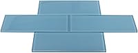 Vista 1 de Azulejo de metro de cristal azul pacífico de alta calidad de 3 x 9 para paredes de baño, salpicaduras de cocina Vogue Tile