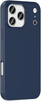 URUCHI iPhone 17 Pro Max ile Uyumlu Kılıf, İçi Kadife Kaplamalı İnce Sıvı Silikon Tam Koruma Yumuşak Jel Silikon Kapak, Lacivert