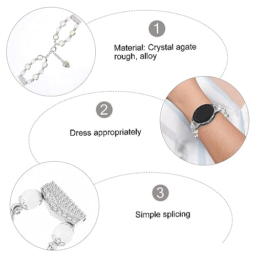Correa de reloj de ágata y pulsera de cuentas compatible con smartwatch 3