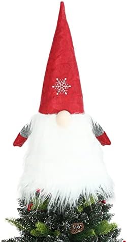 Sattiyrch Gnome Christmas Tree Topper with Snowflake, 24 Inch Large Swedish Gnome Christmas Tree Decor