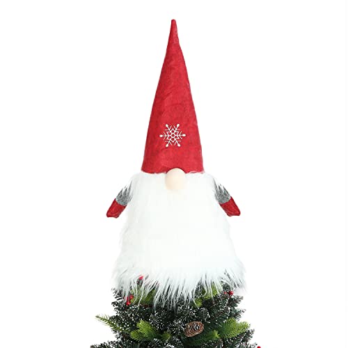 Sattiyrch Gnome Christmas Tree Topper With Snowflake, 24 Inch Large Swedish Gnome Christmas Tree Decor #TOP23