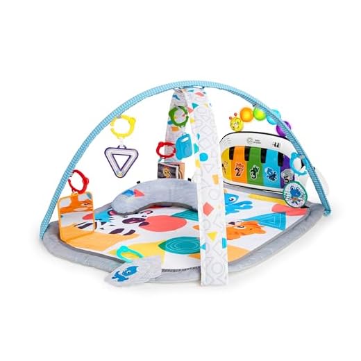 Baby Einstein 4-in-1 Kickin' Tunes Music and Language Play Gym and Piano Tummy Time Activity Mat