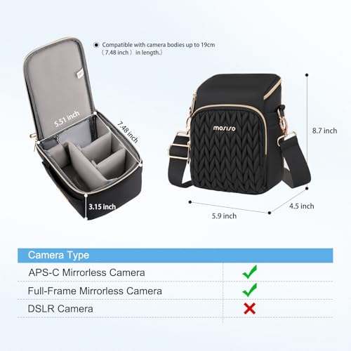 Bolso pequeño para cámara mirrorless y digital negro miniatura 4
