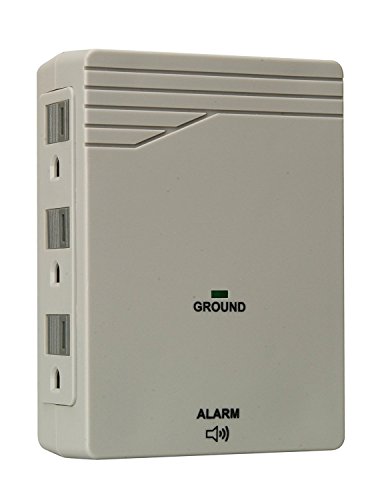 Woods 041203 6-Outlet Side Entry Surge Protector Wall Adapter, 1000 Joules of Protection, Light Grey