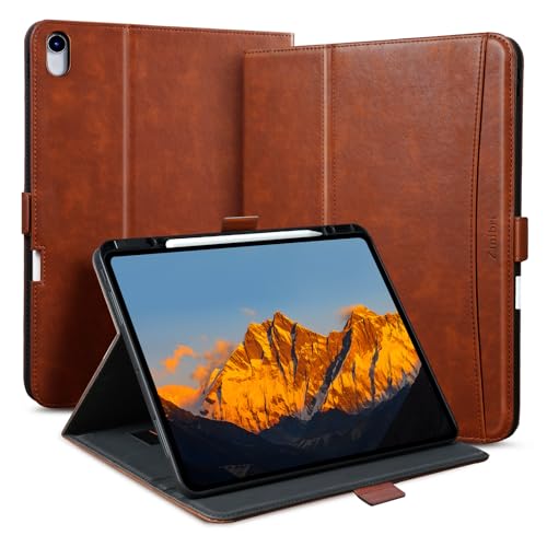 Zinibri Coque Étui pour iPad Air 13 Pouces M4/M3/M2 (2026/2025/2024) avec Porte-Stylo & Sangle & Poche,Etui Housse de Protection,Fermeture...