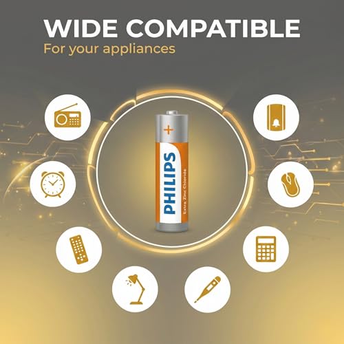 Image of Philips R03L4B /94 AAA Extra Zinc Chloride Battery (Pack of 4) | 1.5V Long Lasting Power | Leak Resistant | 36 Months Shelf Life | Ideal for Remote, Clock, Toy, Mouse & Other Household Devices