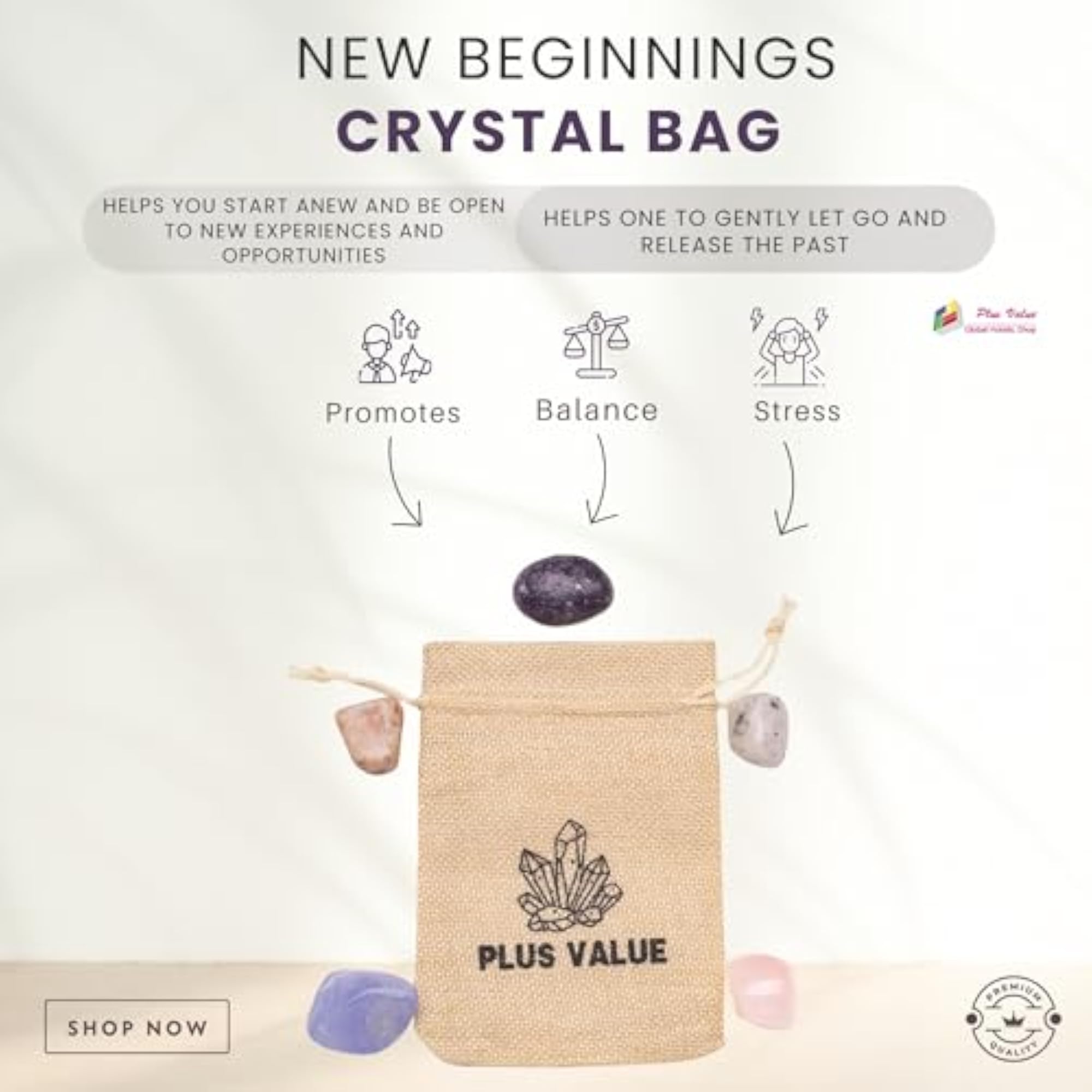 Pocket Healing Crystal Bag for Beginnings