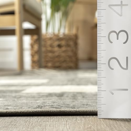 Tapis géométrique transitoire lavable en machine nuLOOM gris 1.5x2.4m