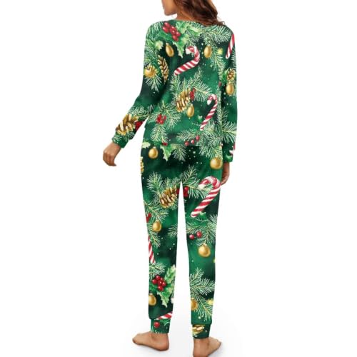 Image of Women's Pajamas Set Soft 2 Piece Loungewear Long Sleeve Pj Set Matching Sleepwear with Pockets for Women Plus Size
