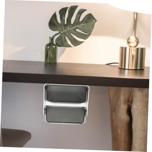 Boîte de rangement adhésive sous bureau en plastique transparent pour espace de travail - 8