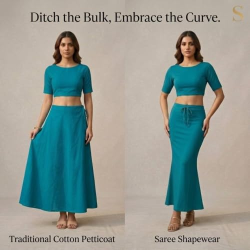 Image of Women's Saree Shapewear - Slim Fit Stretchable Petticoat for Sarees | Comfortable Waistband | Body Shaping Underskirt