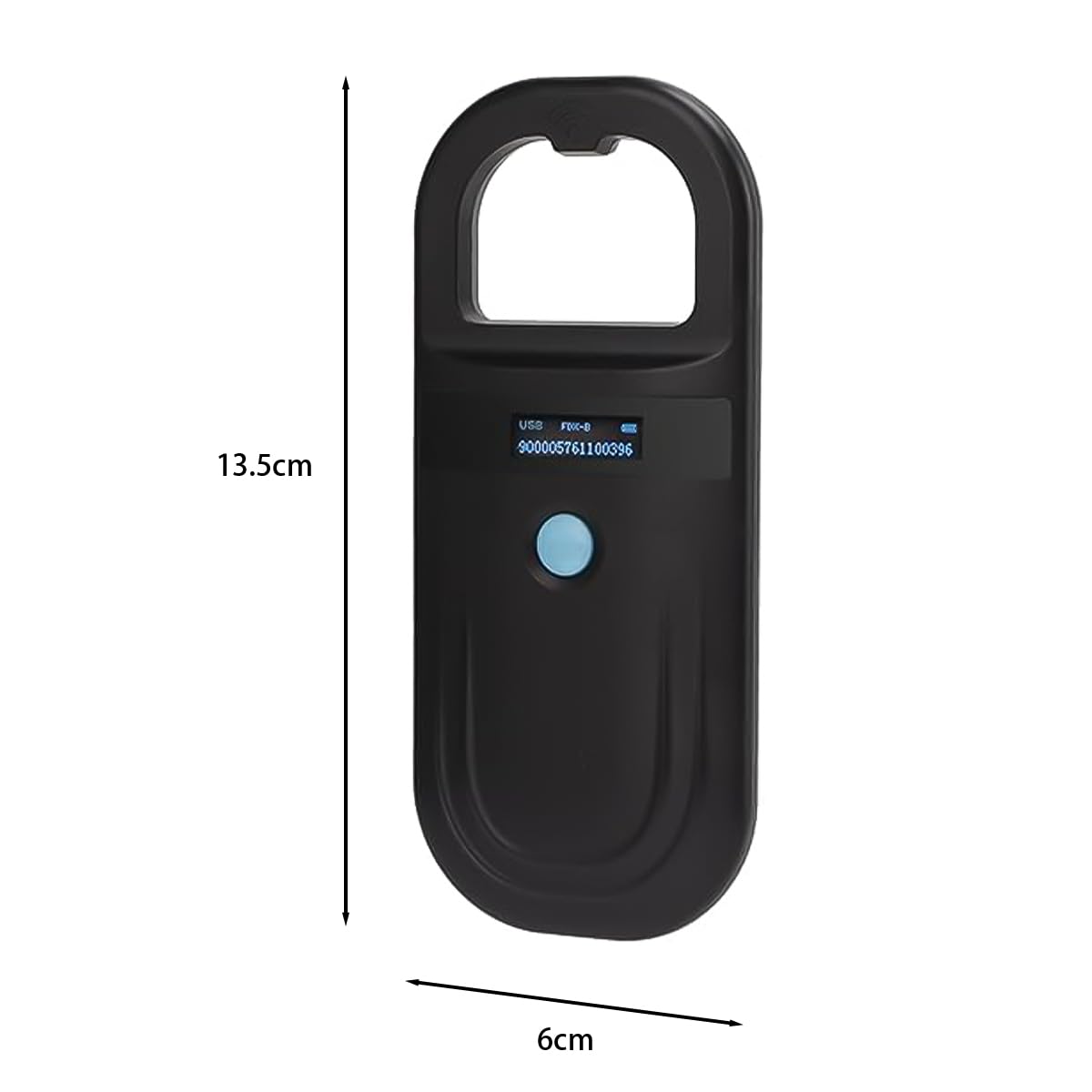 POFET Mikrochip-Lesegerät-Scanner, RFID-Tierchip-ID, Haustier-ID-Tag, Mikrochip-Scanner mit OLED-Display für Hunde, Katzen und Tiere