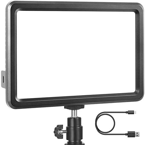 RaLeno Camera Video Light LED, Studio Light Ultra-thin Portable CRI 95+, Built-in 5000 mA Lithium Battery, 3,200–6,500 K Camera Video Lighting with Hot Shoe Holder for all DSLR Cameras