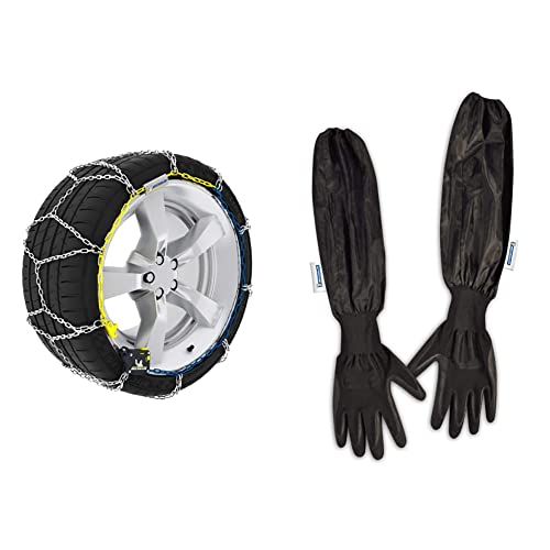 MICHELIN Chaines à neige Extrem Grip, Tension Automatique, N°120 & Mixte Chaînes À Neige, Pièces Michelin 9497 Gants pour le montage Cha nes neige 2 Pi ces, Noir, 27.6 x 25.6 2.6 cm EU