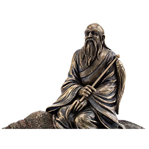 Estatua Laozi escultura en bronce fundido 10 pulgadas miniatura 5