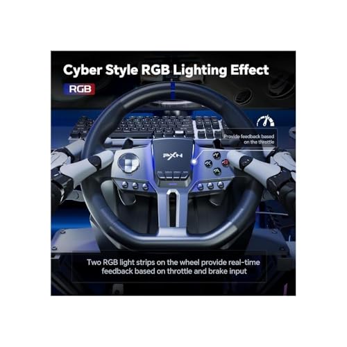 Image of Playtastic PXN V9 Gen2 Racing Wheel with Shifter and Pedals, 270 /900 Degree Vibration Gaming Steering Wheel