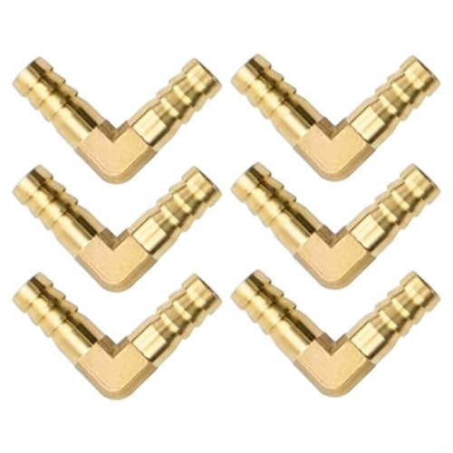 Lot de 6 raccords de tuyau en laiton 10 mm 90 degrés en forme de L pour une utilisation avec divers liquides et gaz offrant des connexions sécurisées et étanches