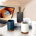 Ceramic Pen Holder for Desk, Pencil Cup, (White,Set / 1) - Image 7