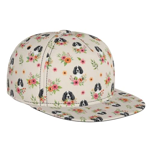 Unisex Adult English Springer Spaniel Baseball Cap Snapback Dad Hat for Camping Golf Outdoor Activities, Fashionable Adjustable Snap Military Cap, One Size Fits Most