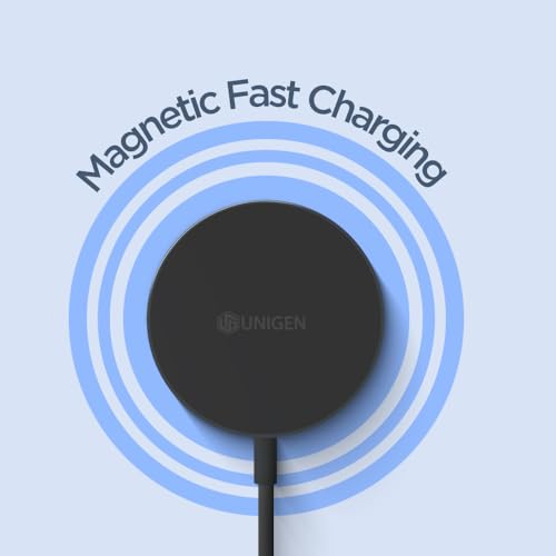 Image of UNIGEN Magtec 100 15W Magnetic Wireless Charger, MagSafe Compatible, Fast Charging for iPhone 17 /16 /15 /14 /13 /12 Series and All Qi-Enabled Devices (Black)
