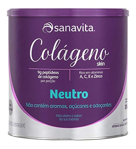 Kit 2 Colágeno hidrolisado em pó Sanavita 300g Neutro