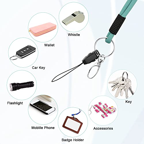 Vicloon Key Chain, 2 Stücke Schlüsselband Set, Kurz und Lang,Schlüsselband lang als Schlüsselanhänger und Sicherheitsverschluss für Ausweis,Handy(Minzgrün)