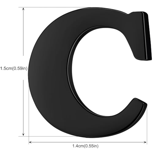 Image of HONEY BEAR Initial Alphabet Letter Lapel Pins Collar Badge Brooches for Mens /Womens Shirt Dress Decoration Black