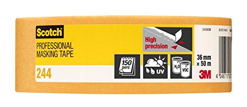 Image of 3M Masking Tape 244 High Precision, Medium tack, UV Stable, Indoors & Outdoors, 36 mm x 50 m