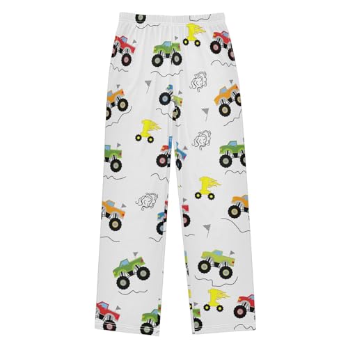 Monster Truck Boys Pants Boys Athletic Pants Long Pant for Boywith Pockets Wide-Leg Size 6-14Y