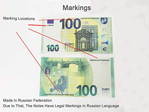 NEW PROP Euros, 100 Euro, Realistic, Fake Euros, Banknotes Fake Money Pretend, Double Sided 100PCS (100)